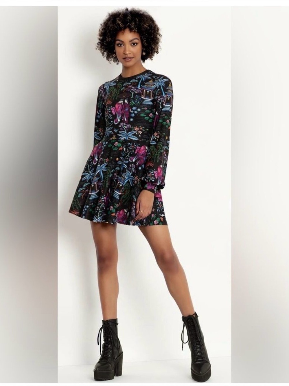 Blackmilk Nihon Shisu Bishop Skater Dress View 4